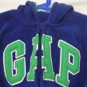 BABY GAP | 4 years | Navy Blue Fleece Hoodie | Green & White GAP Lettering